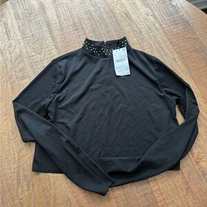 Black Studded Women's Top